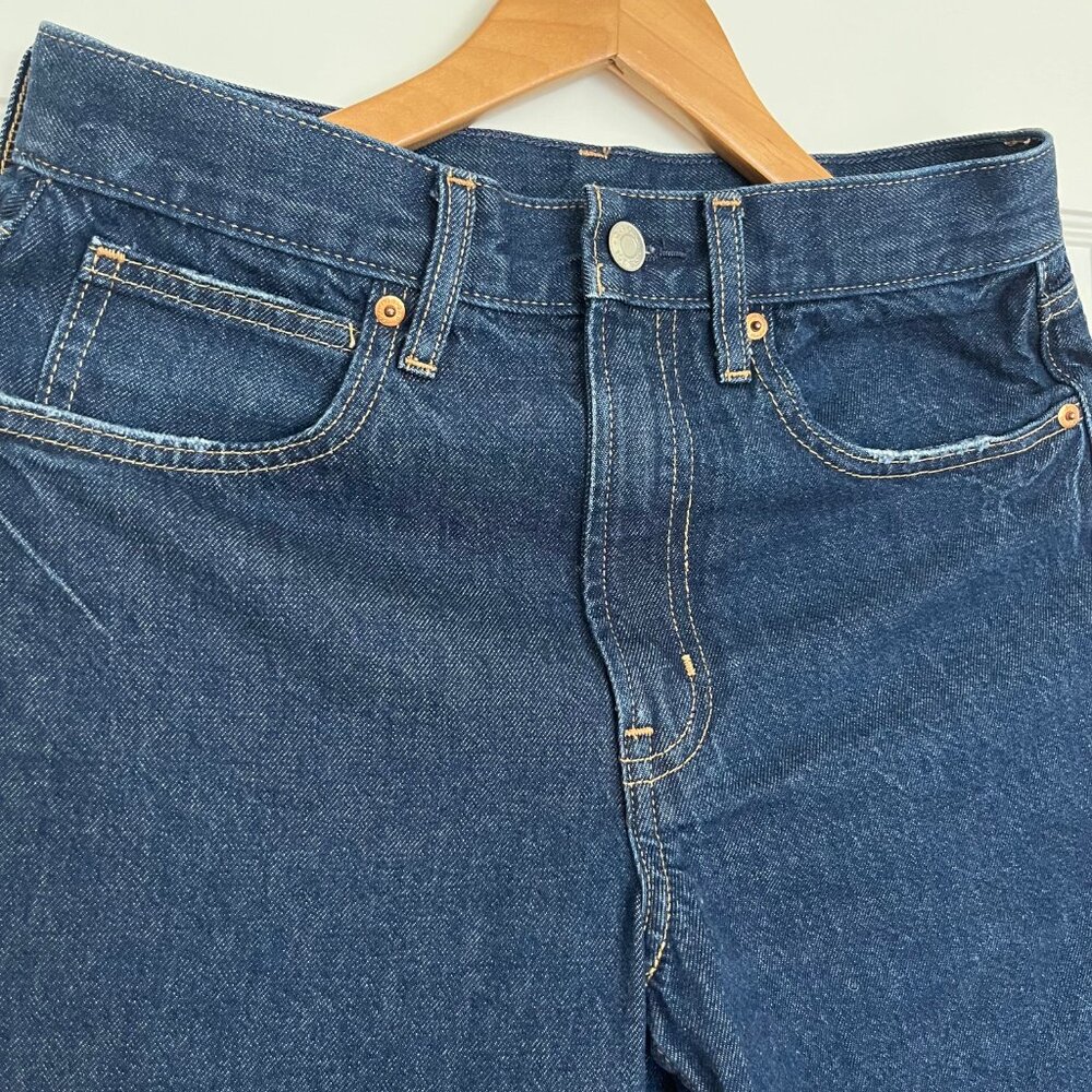 GAP Dark Wash Barrel Ankle Jeans - Deep Indigo Blue - Picture 5 of 8
